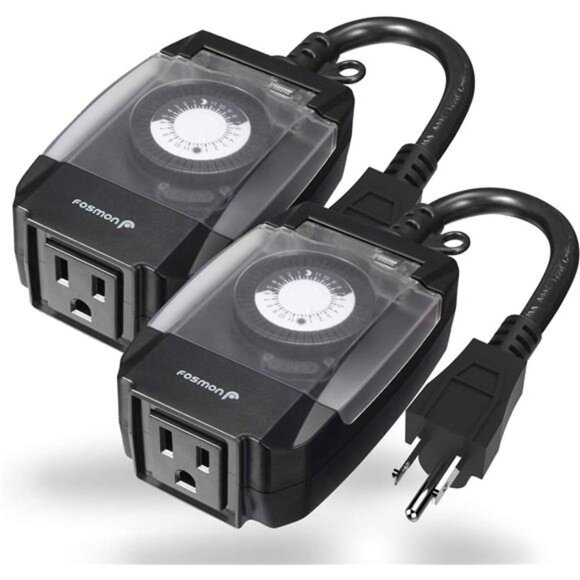 Outdoor 15A 24-Hour Mechanical Light Timer, 3-Prong ETL Listed Water Resistance - Picture 1 of 8